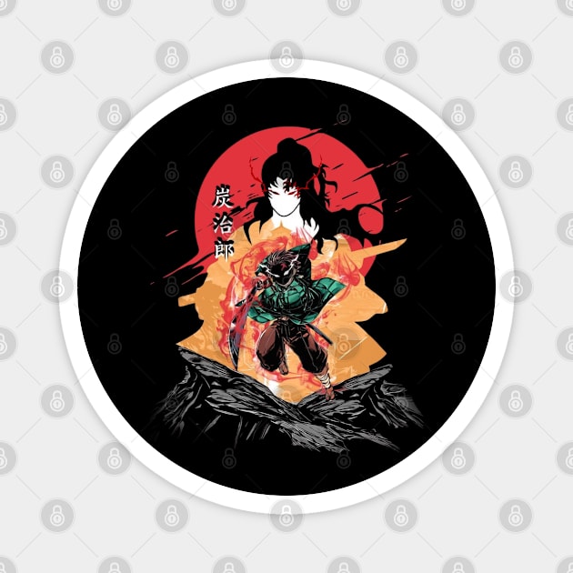 Tanjiro demon slayer Magnet by travisbrown